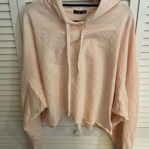 SIVA light pink cropped Hoodie with Drawstrings
